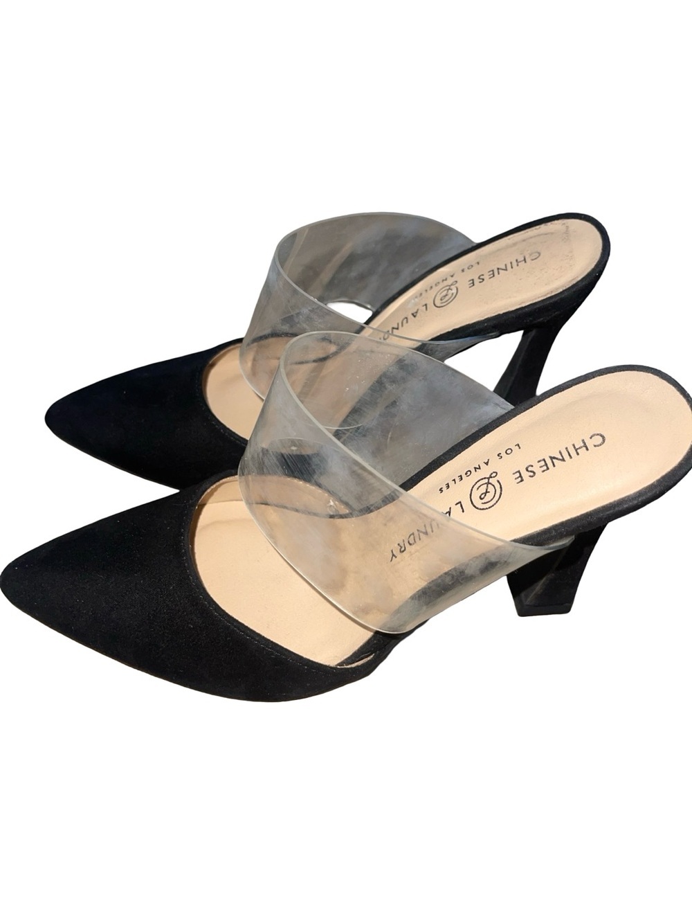 Chinese Laundry Sherman Mule Pump - Black & Clear size 7